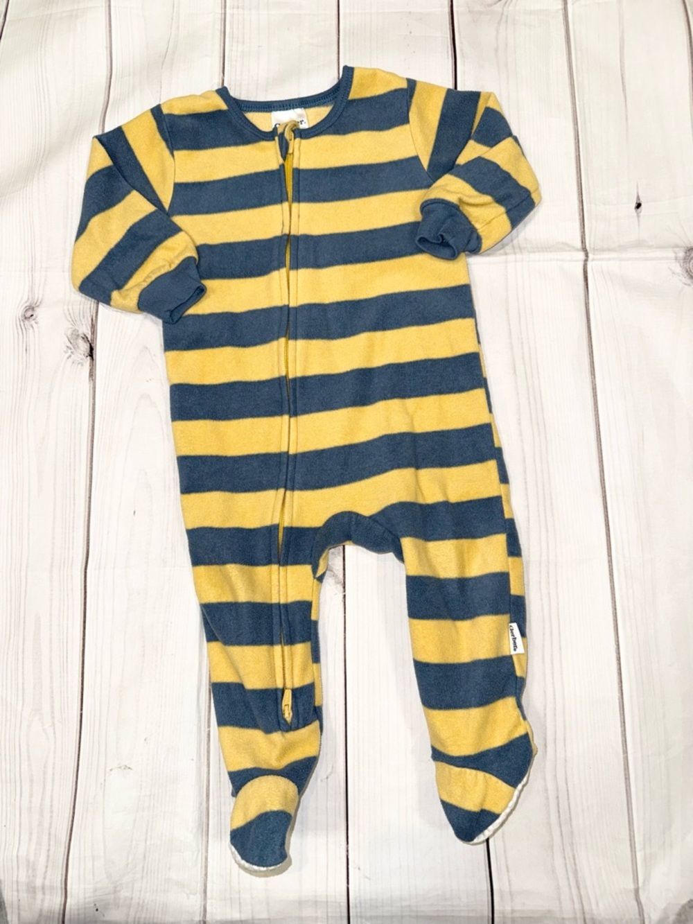 Striped Fleece Footie Pajamas - Size 6-9 Months